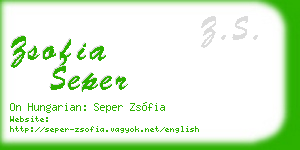 zsofia seper business card